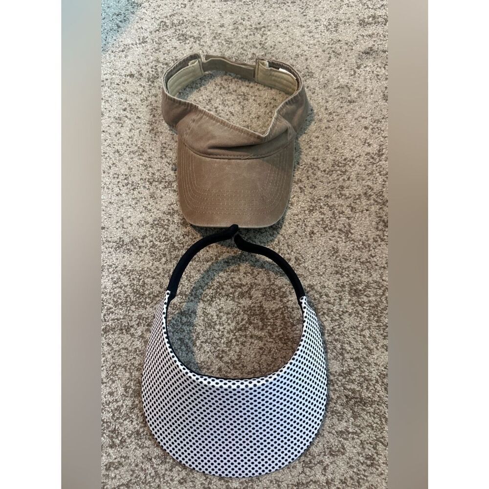 2 Visors Polka Dot & khaki Bundle O/S